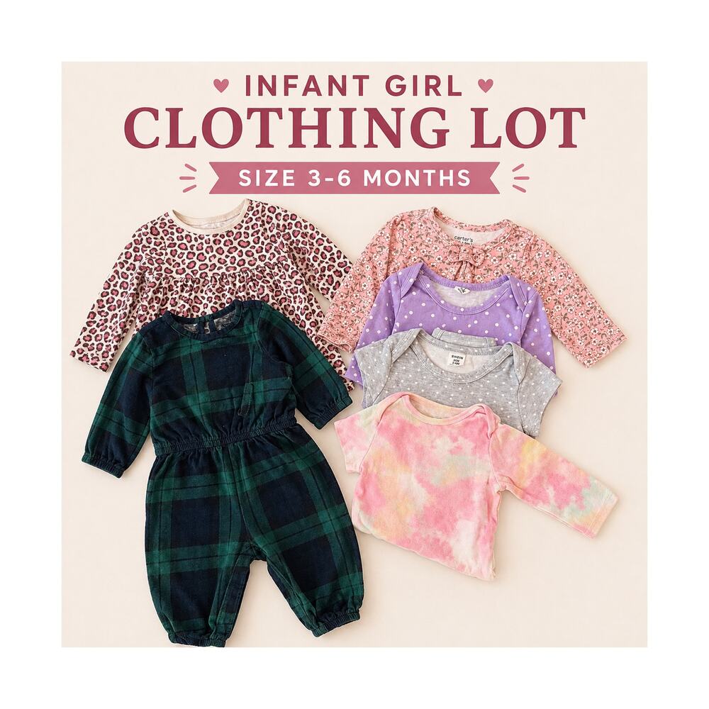 Infant Girl Clothing Lot 3-6 Months Baby Girl Clothes Outfit Bundle EUC 6 Pieces
